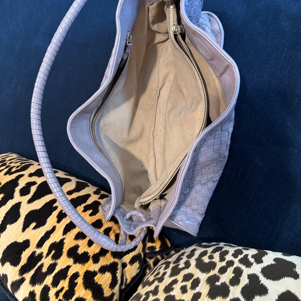 Bottega Veneta Woven Lilac/Grey Shoulder Bag - Picture 11 of 14